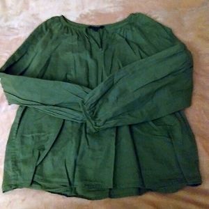 💕Banana Republic Size XS Green Linen Blouse 👚💕
